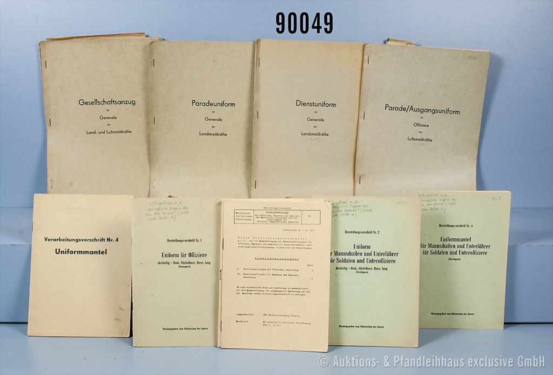 Konv. 19 NVA Bekleidungsvorschriften/Herstellungsvorschriften/Verarbeitungsvorschriften, u. a. "