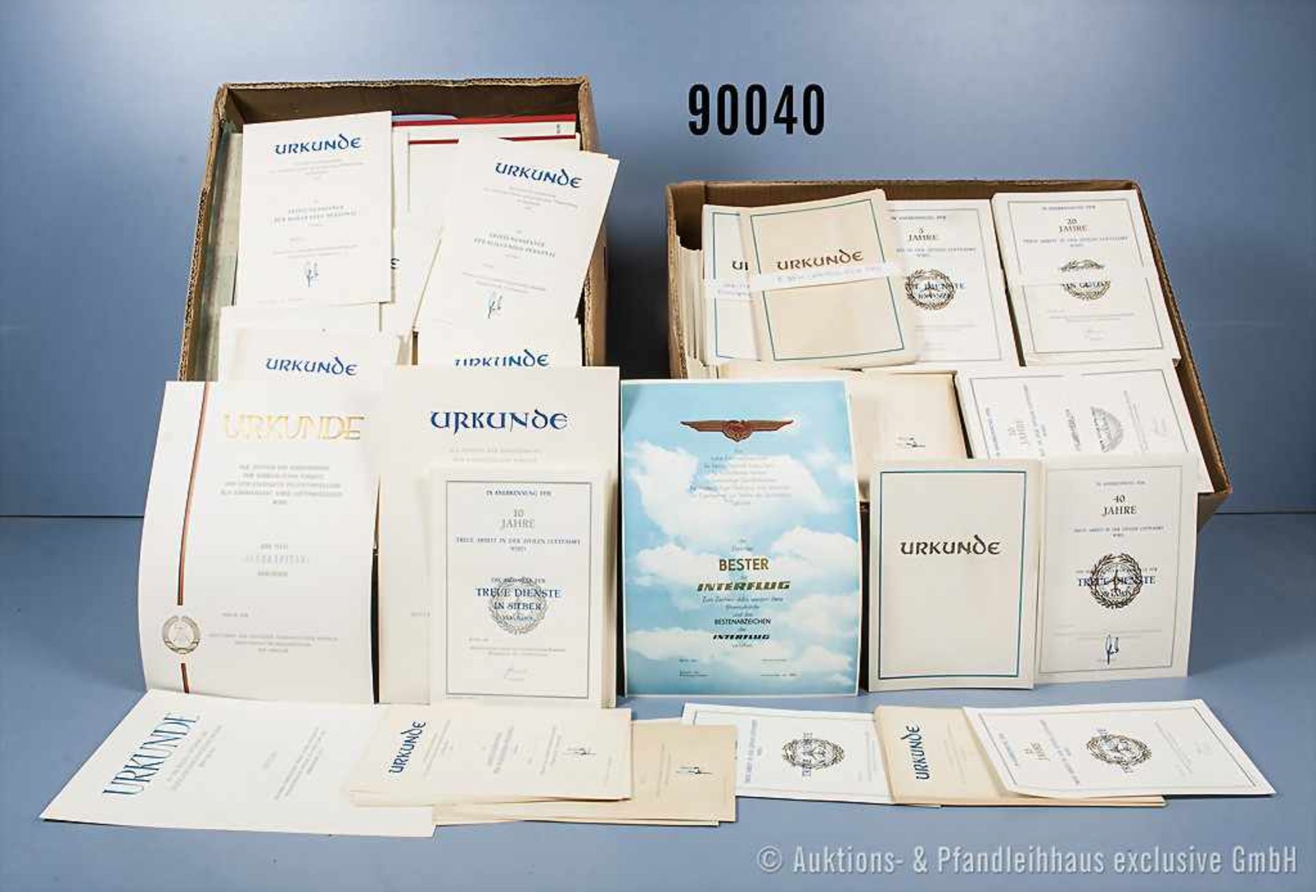 sehr umfangreiches Konvolut mehrere tausend blanko Urkunden, zivile Luftfahrt/Interflug, u. a.