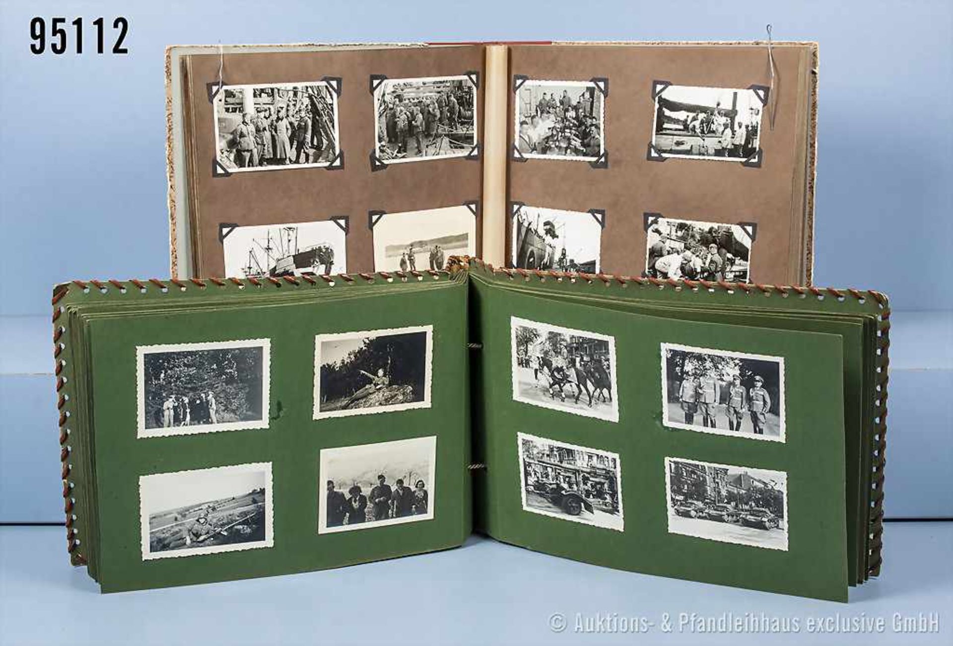 Konv. 2 Fotoalben eines Infanteristen der Wehrmacht, überwiegend Einsatz in Norwegen, ca. 340 Fotos,