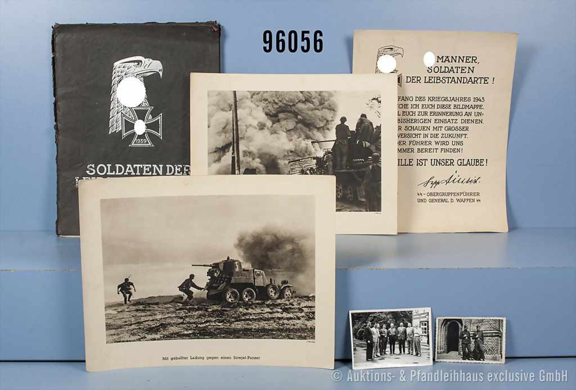 SS-Bildermappe "Soldaten der Leibstandarte SS Adolf Hitler", komplett mit allen 15 Drucken und