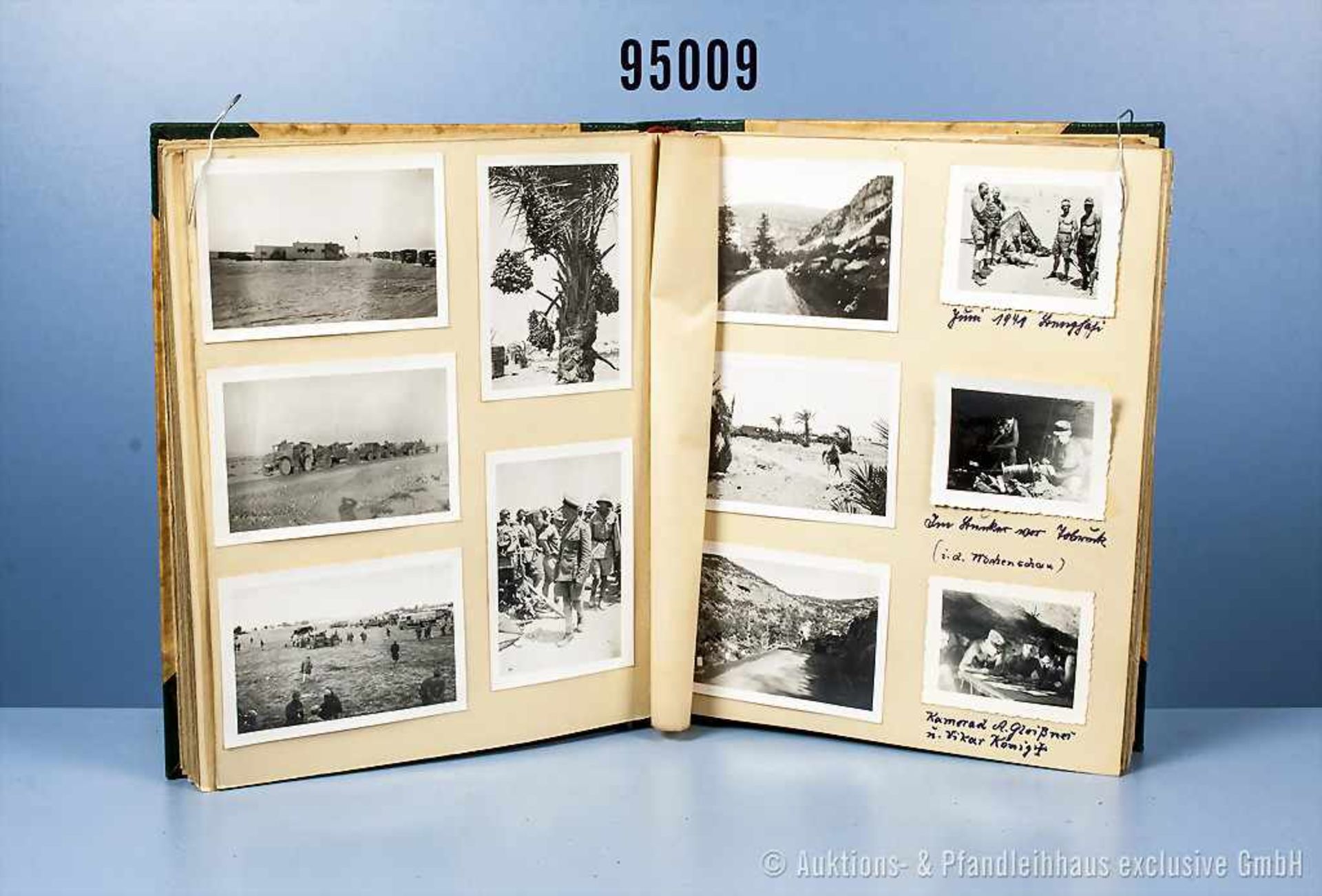 Fotoalbum Afrikakorps Wehrmacht Heer Artillerie mit ca. 200 Fotos, überwiegend beschriftet, viele
