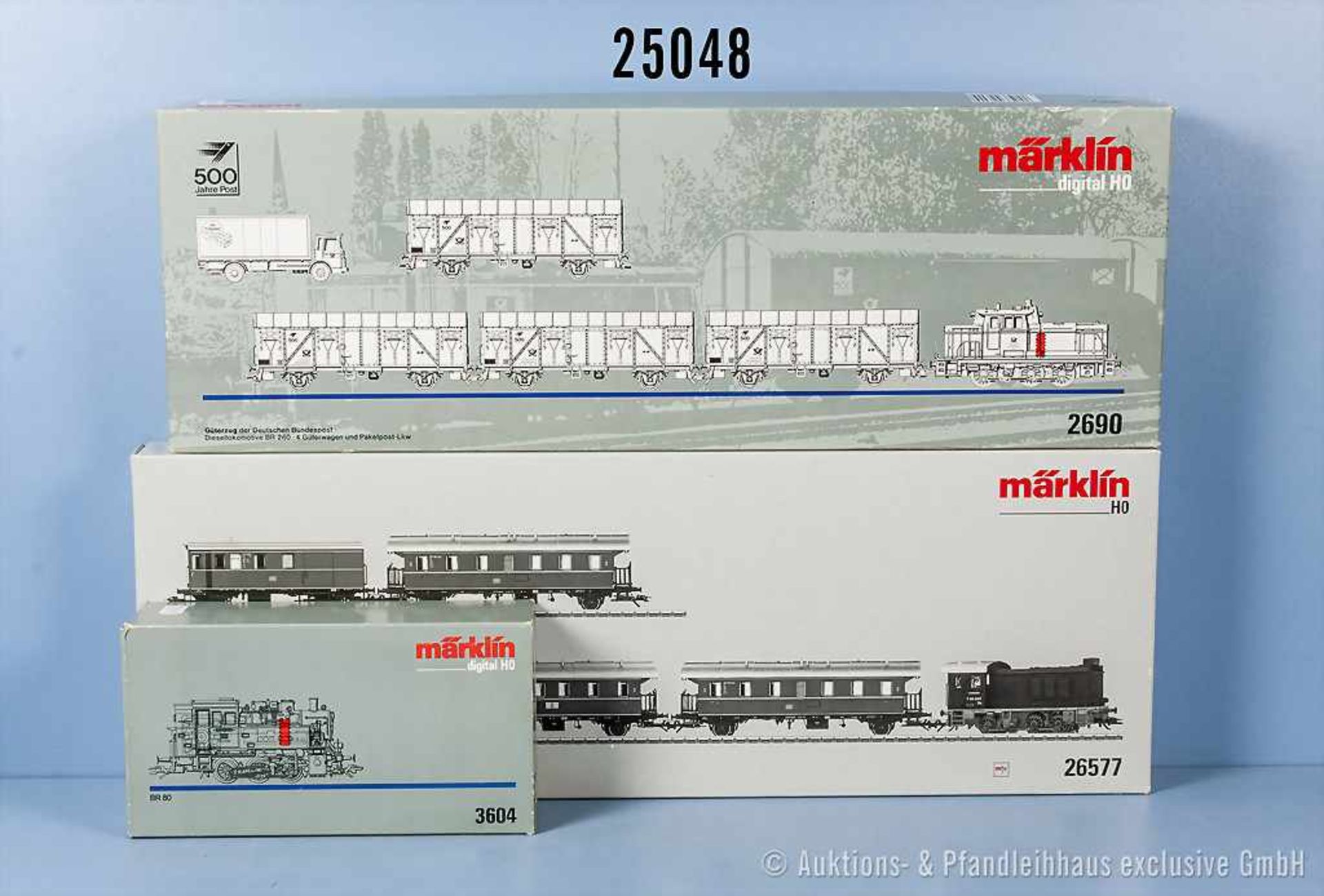 Konv. Märklin digital H0, dabei 2960 Güterzug der Deutschen Bundespost mit Diesellok, BN 5 (Lack
