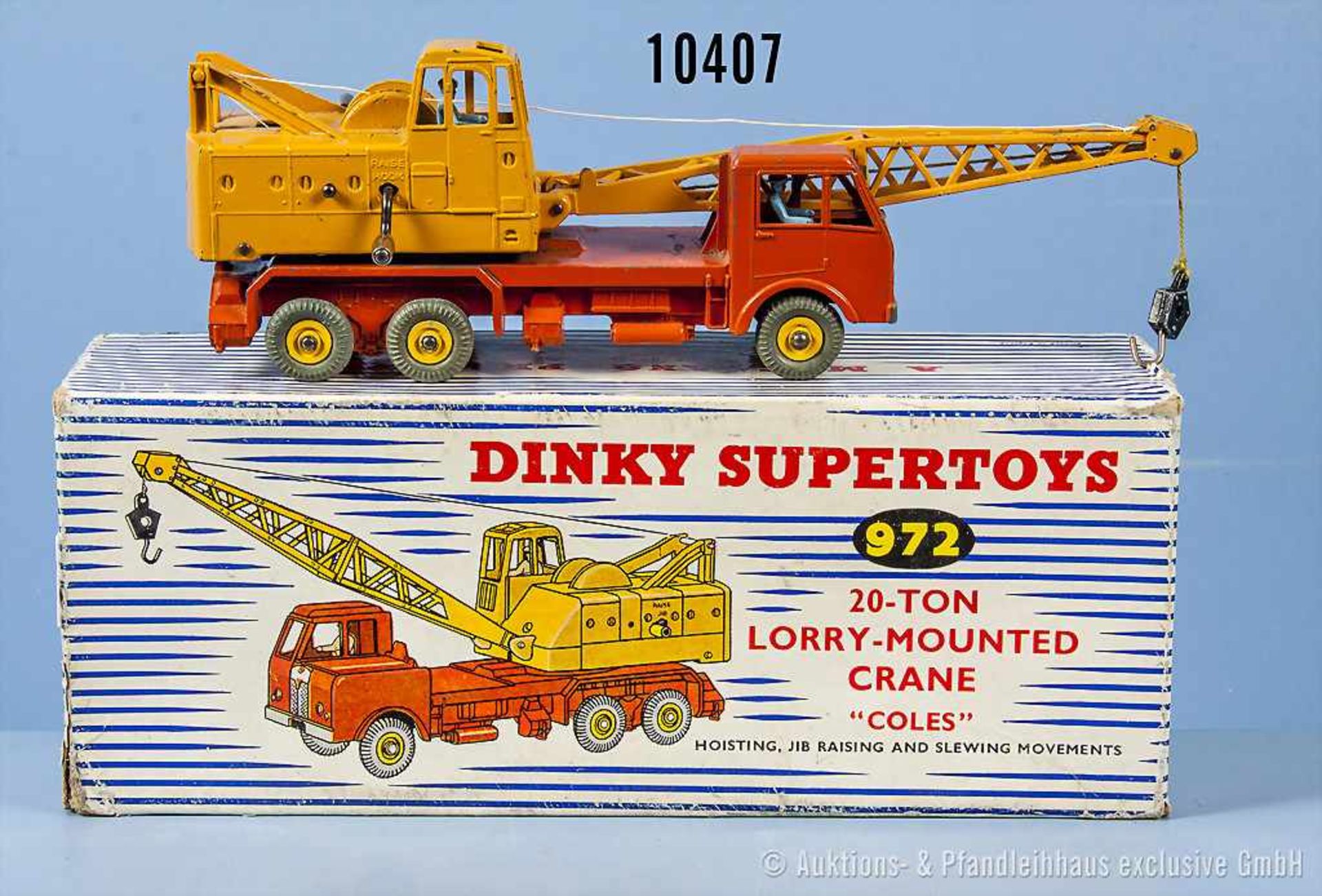 Dinky Supertoys 972 20-ton Lorry-Mounted Crane "Coles", lack. Metallgußausf., gummibereift, L 24 cm,