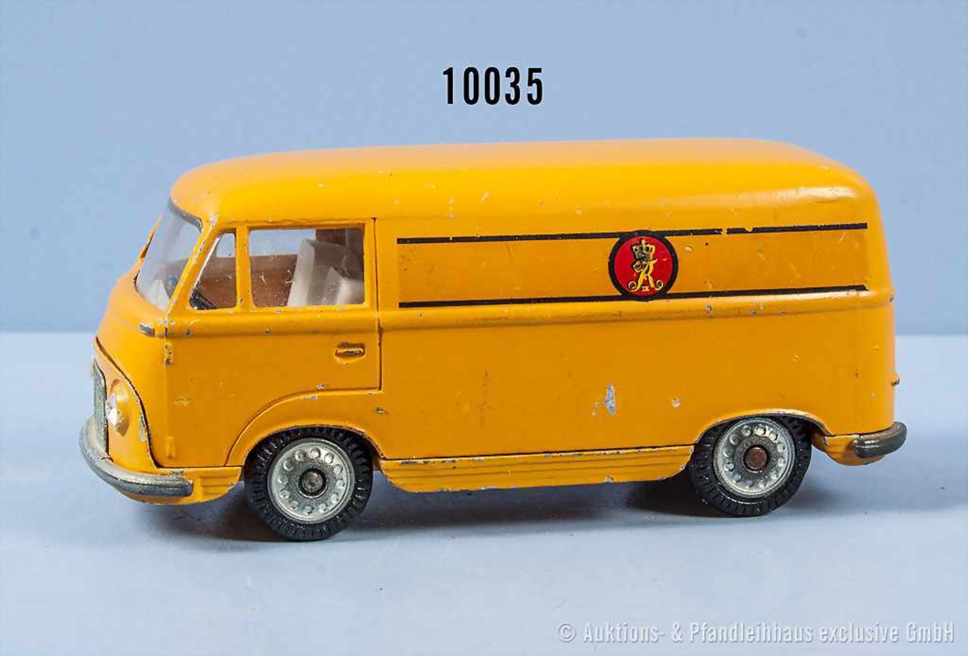 Tekno Ford Taunus Transit Postbus, lack. Metallgußausf., M 1:43, gummibereift, teilweise kleine