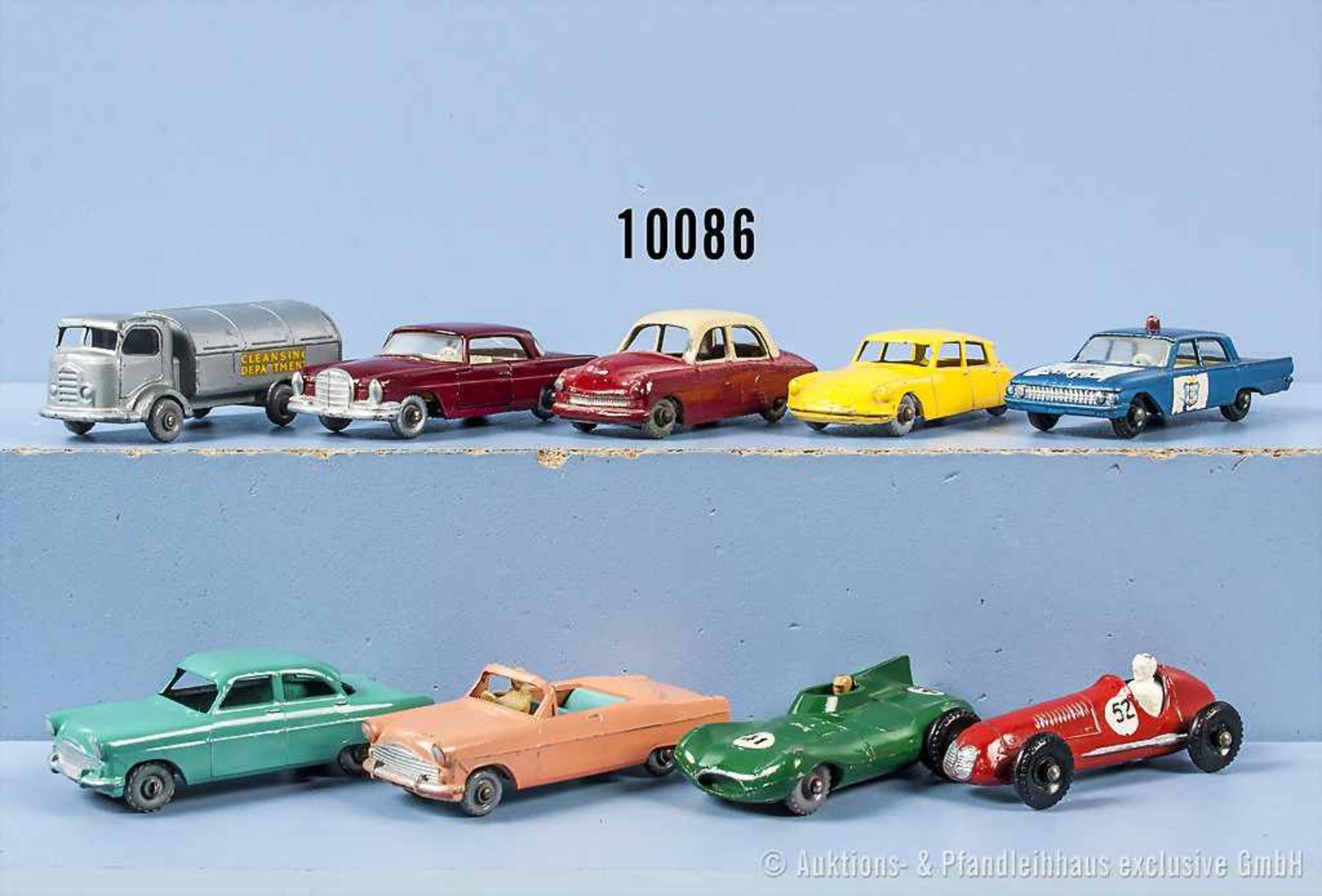 Konv. 9 Matchbox Fahrzeuge Serie 1-75, Nr. 33 B, 38 A, 39 A, 41 B, 52 A, 53 B, 55 B, 66 A usw.,