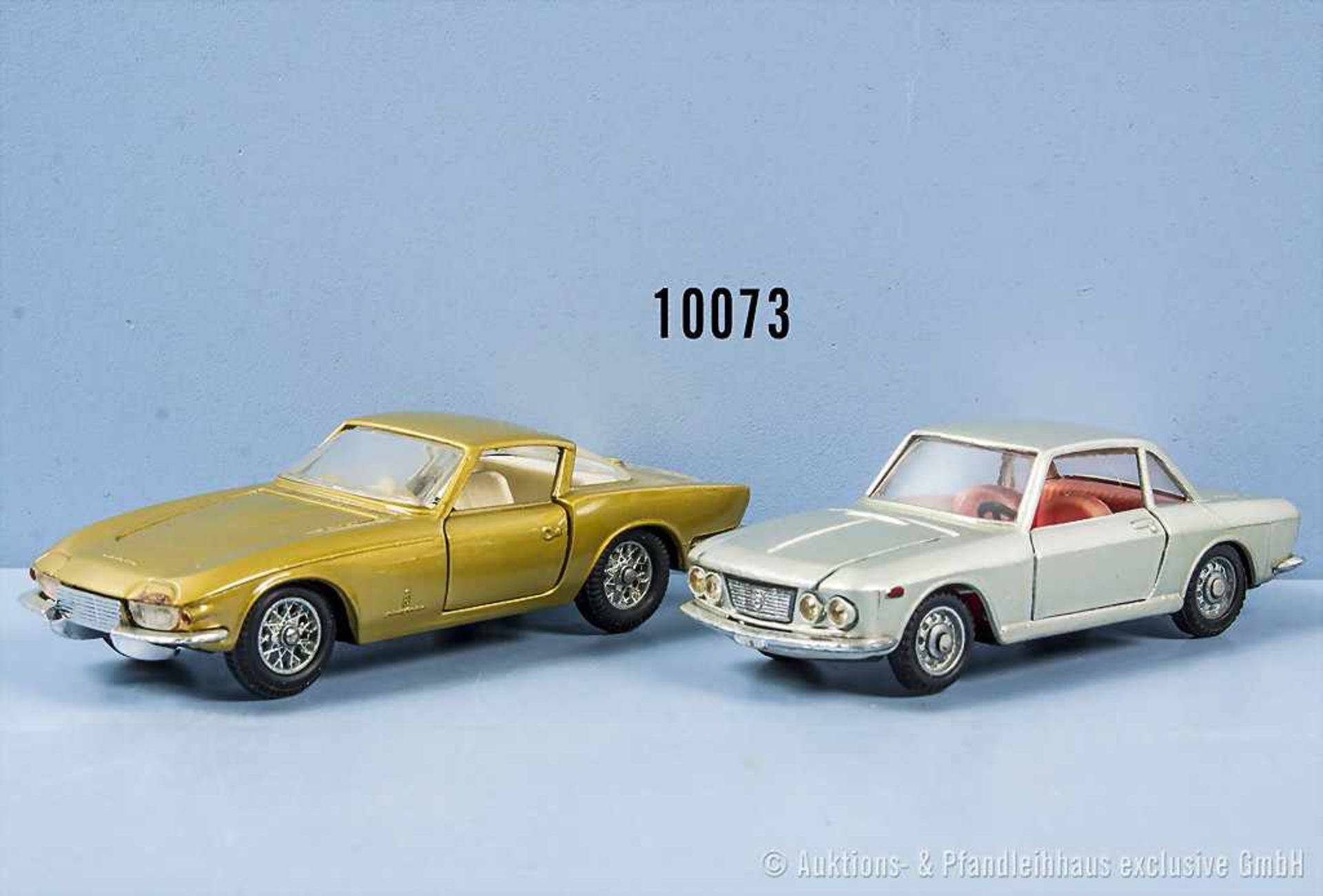 Konv. 2 Mebetoys Modellfahrzeuge, dabei Corvette Rondine und Lancia A 11, lack. Metallgußausf., M