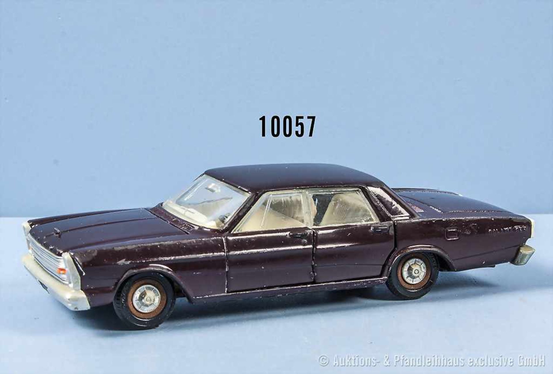 Dinky Toys Ford Galaxie 500, weinrot lack. Metallgußausf., M 1:43, gummibereift, guter bis sehr