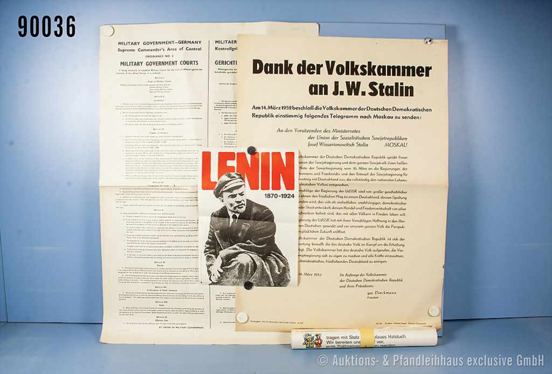 DDR sehr umfangreiches Konvolut, Plakate, Aushänge und Bekanntmachungen aus den Anfangsjahren, - Bild 3 aus 3