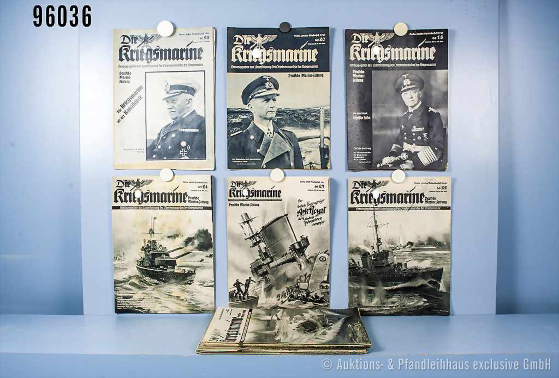 Konv. 33 Zeitschriften „Die Kriegsmarine“, Deutsche Marine-Zeitung, der Jahrgänge 1939, 1940 und