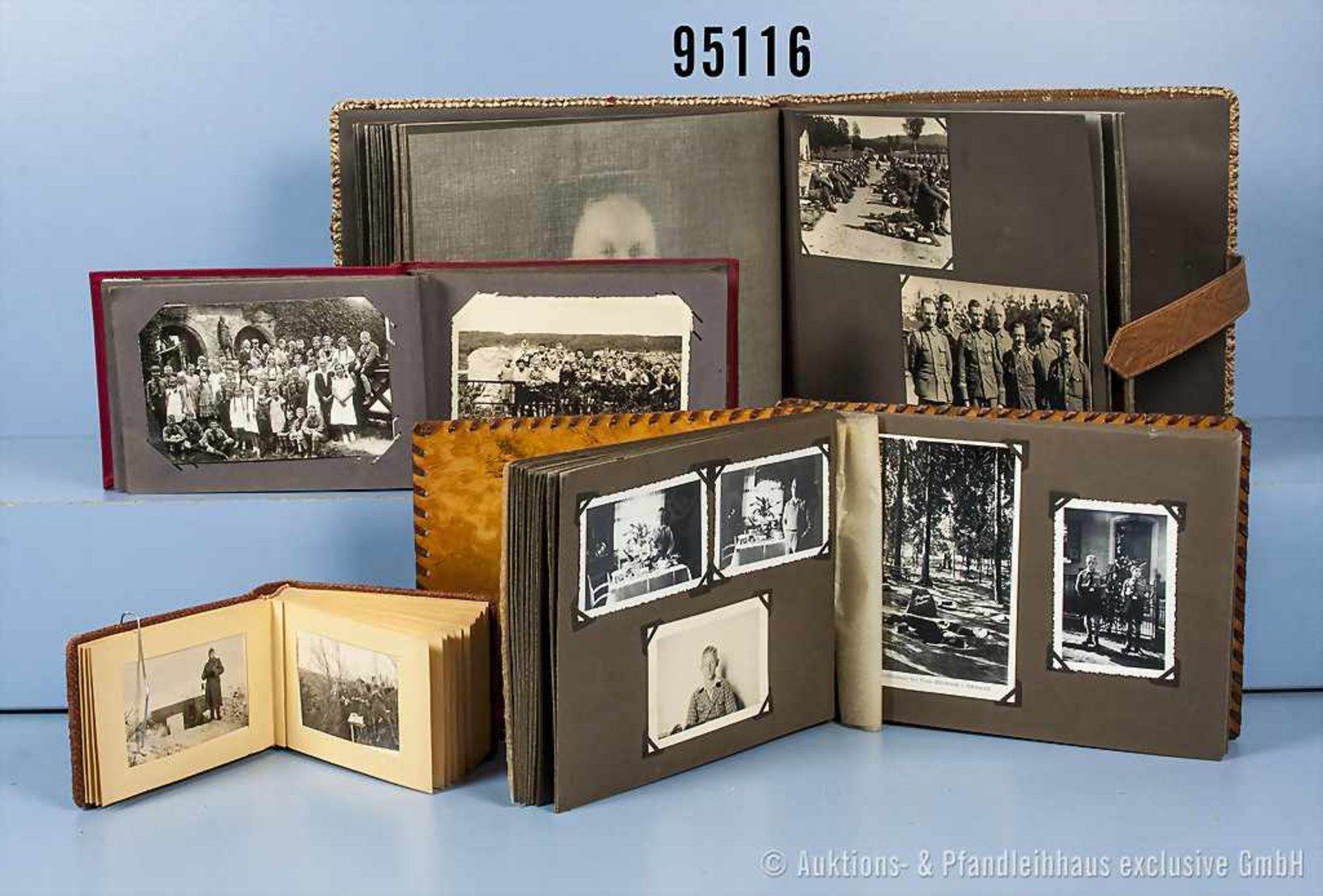 Konv. 4 Fotoalben einer Familie 3 Reich, insgesamt über 250 Fotos, DJ/HJ/BDM, RAD und Militär,