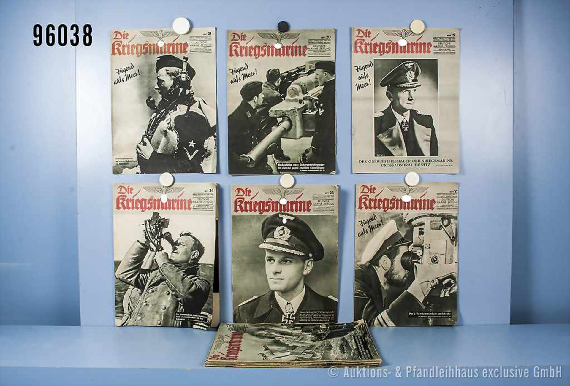 Konv. 23 Zeitschriften „Die Kriegsmarine“, Deutsche Marine-Zeitung, Jahrgang 1943 (es fehlt Nr.