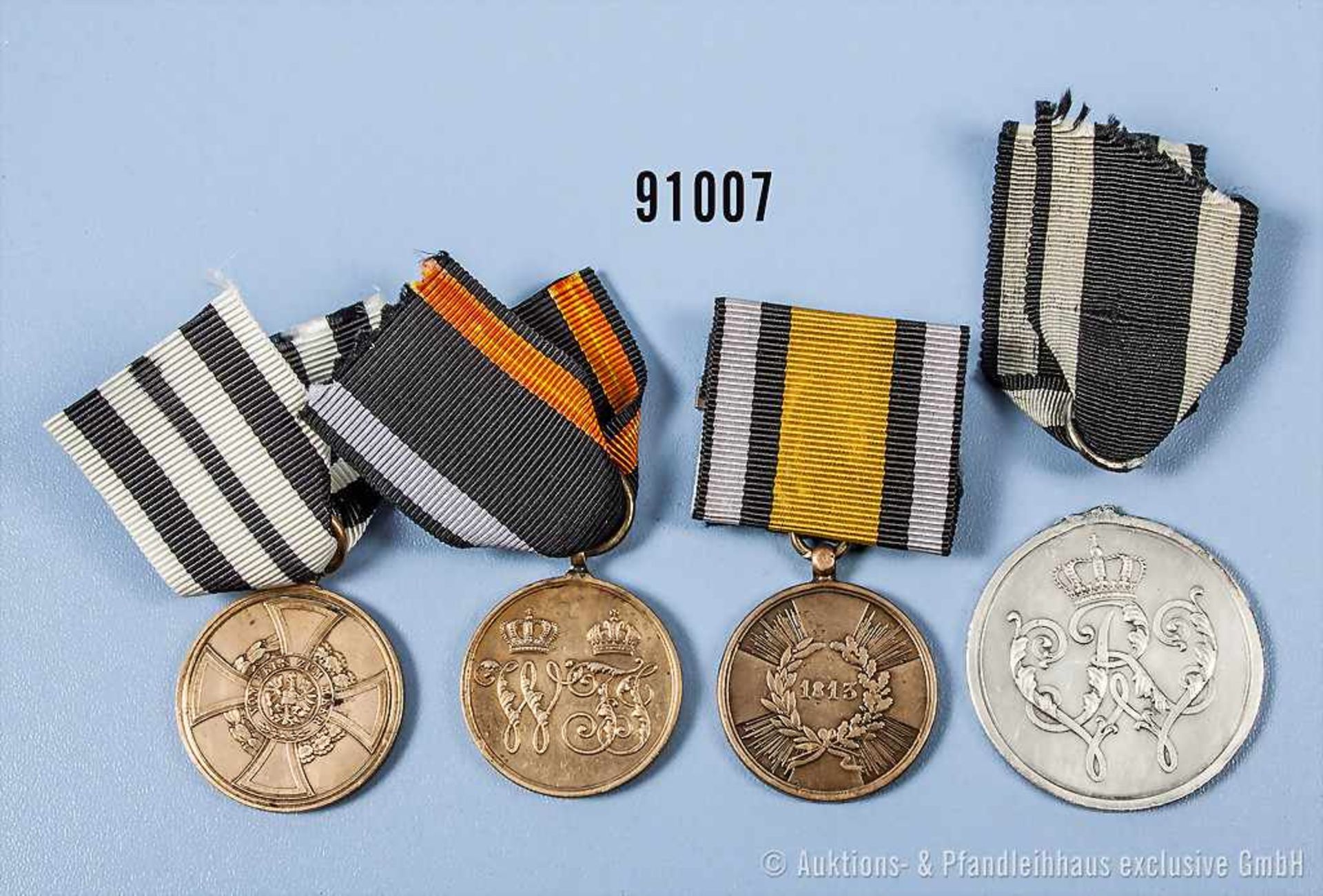 Konv. Preußen, Hohenzollernsche Denkmünze 1848/49, Kriegsdenkmünze 1864 für Kämpfer, KDM 1813 (