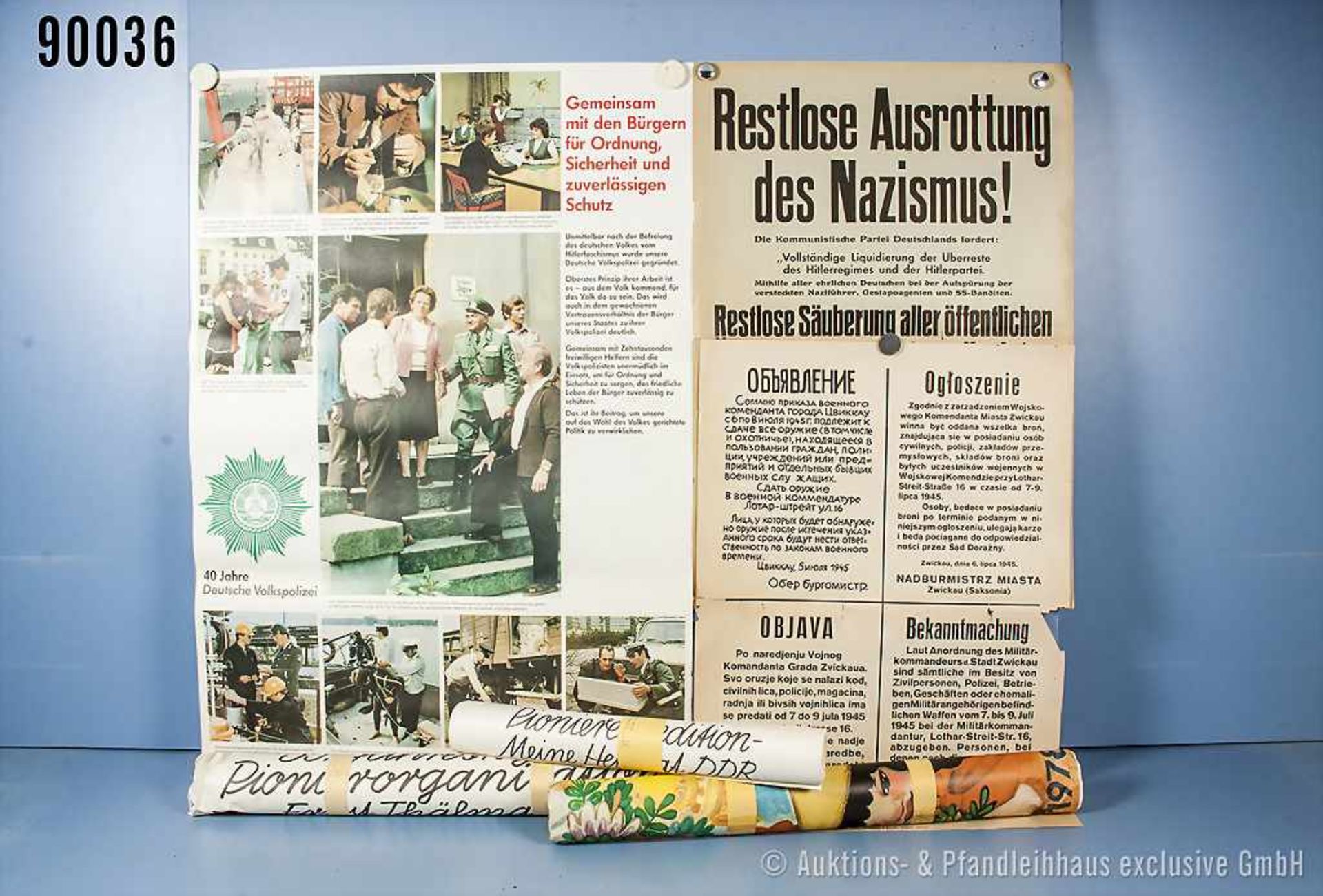 DDR sehr umfangreiches Konvolut, Plakate, Aushänge und Bekanntmachungen aus den Anfangsjahren, - Bild 2 aus 3