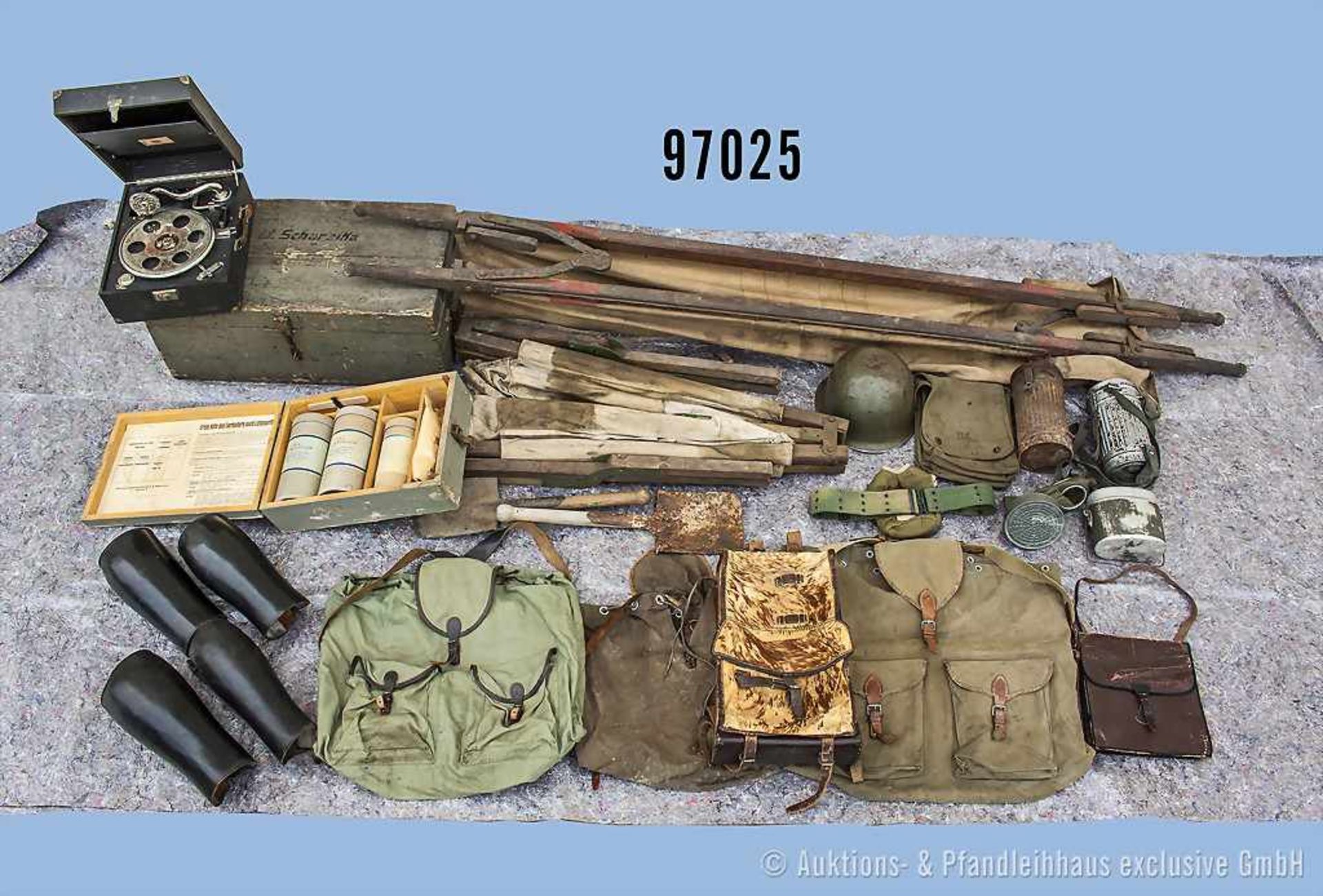 umfangreiches Ausrüstungskonvolut, überwiegend 2. WK, Wehrmacht/uniformierte Organisationen/andere