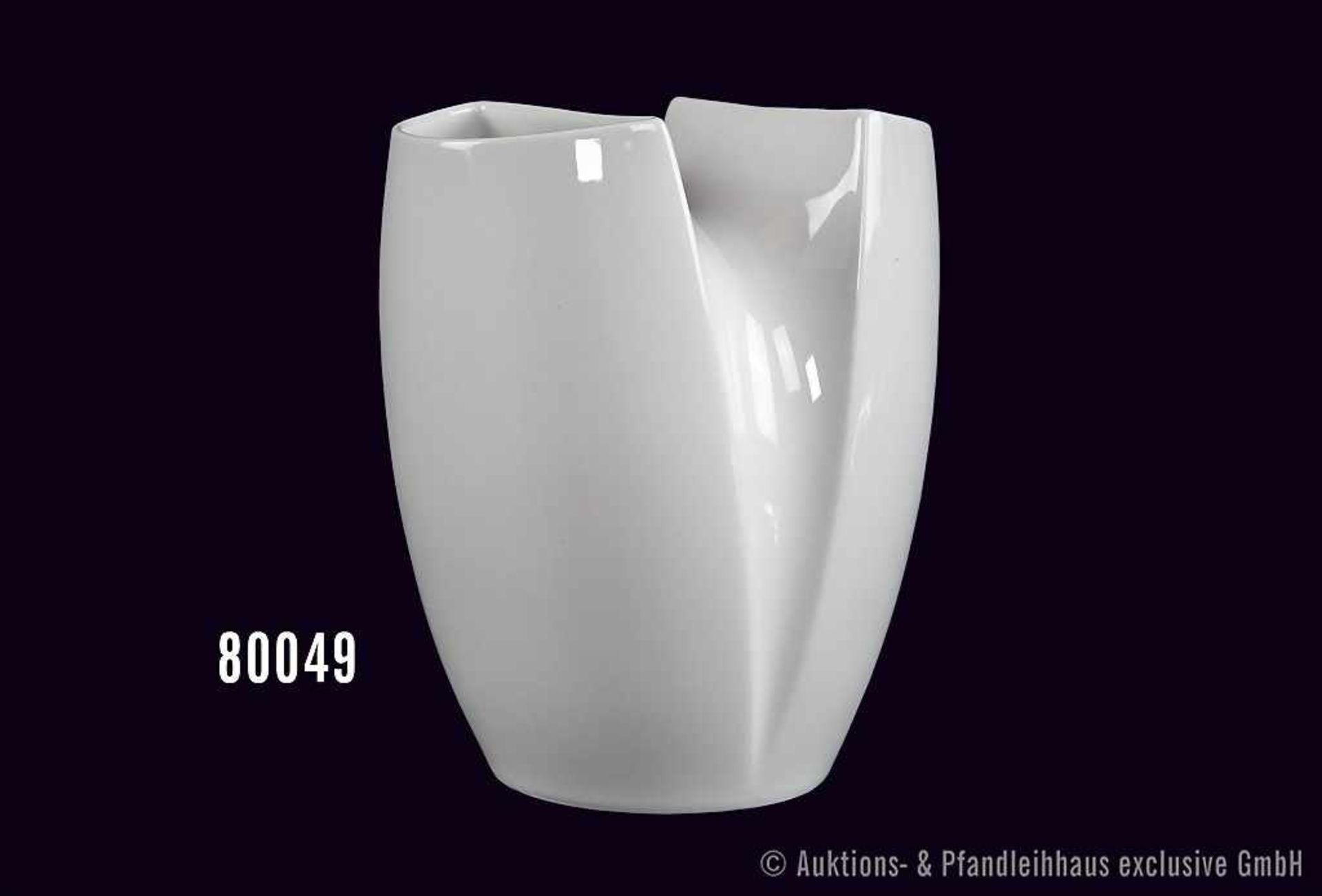 Rosenthal Porzellan Vase, studio-linie, Serie Spirit, Dekor weiß, H 17 cm, neuwertiger Zustand in
