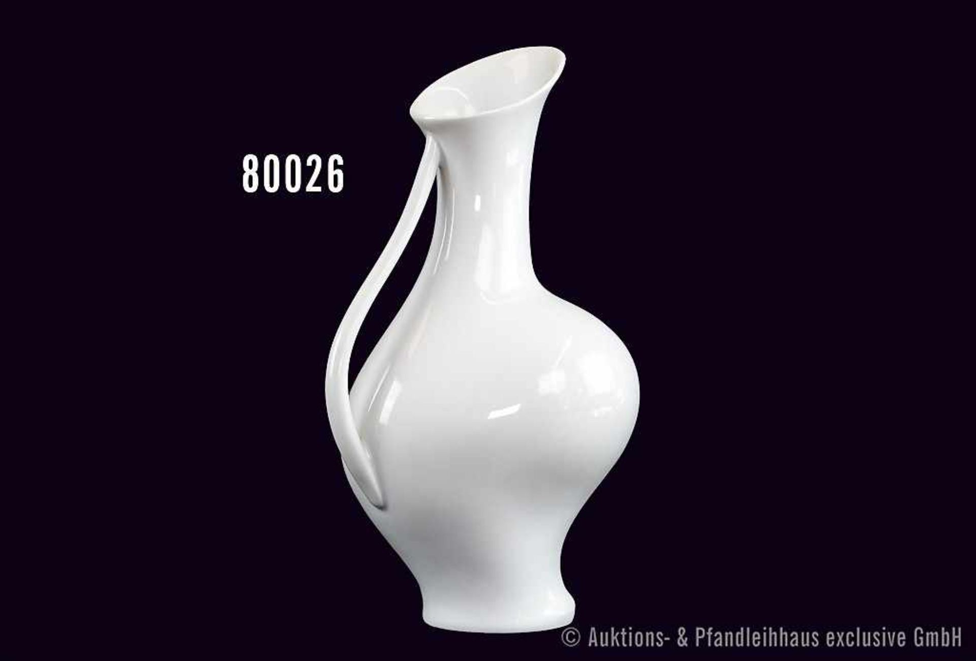 Rosenthal Porzellan, Kunstabteilung Selb, Vase, Form schwangere Luise, Künstler Heidenreich, weiß, H