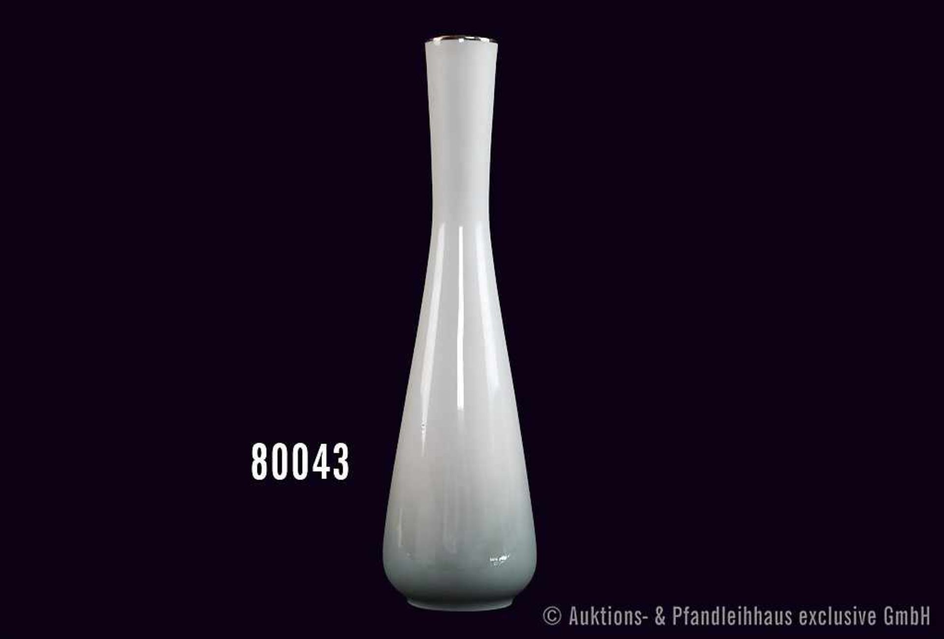 Rosenthal Porzellan Vase, Serie Bettina, Dekor Evensong, Rand Platin, farblich auslaufend, H 20
