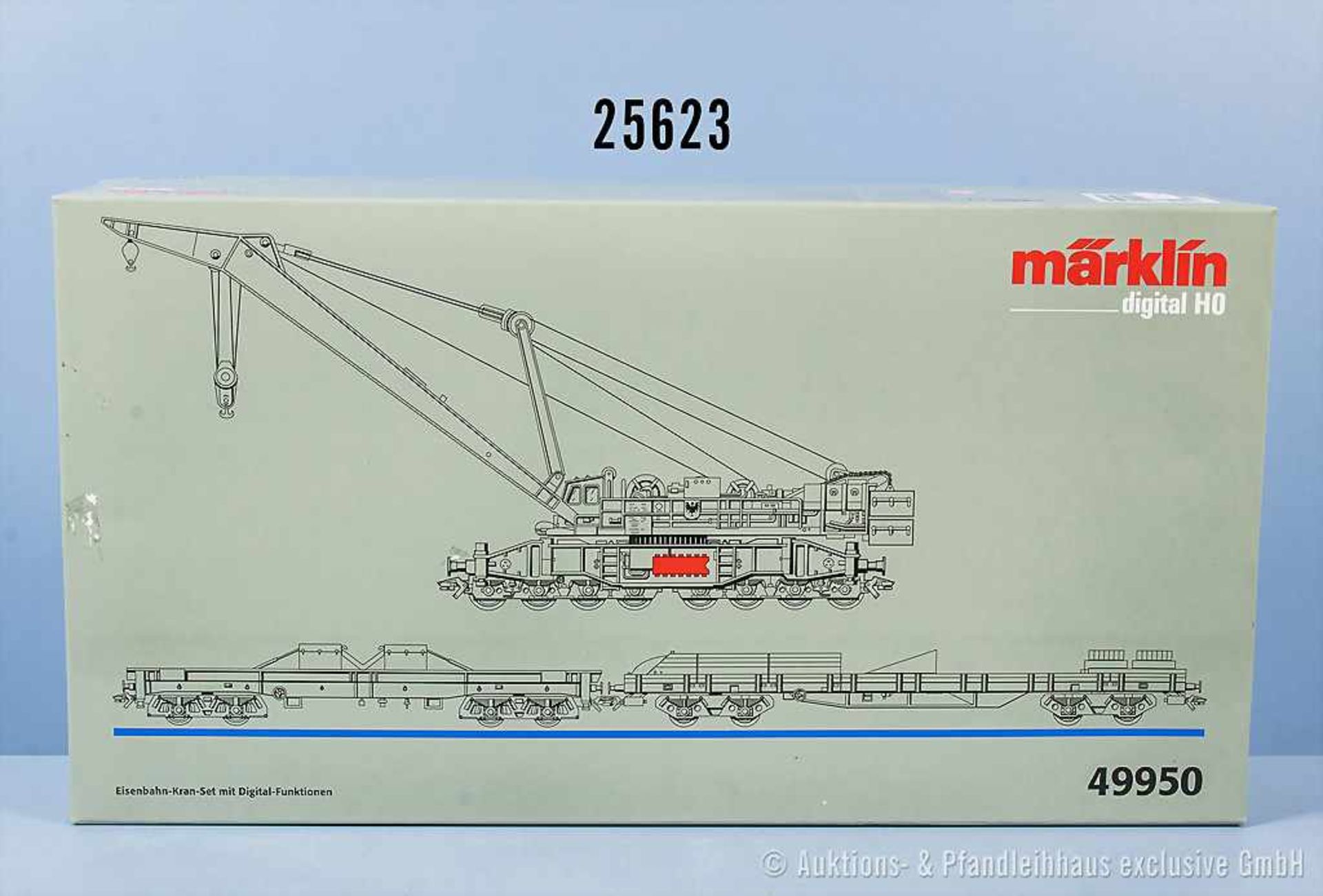 Märklin digital H0 49950 Eisenbahnkran-Set, bestehend aus Eisenbahnkran "Goliath", 1