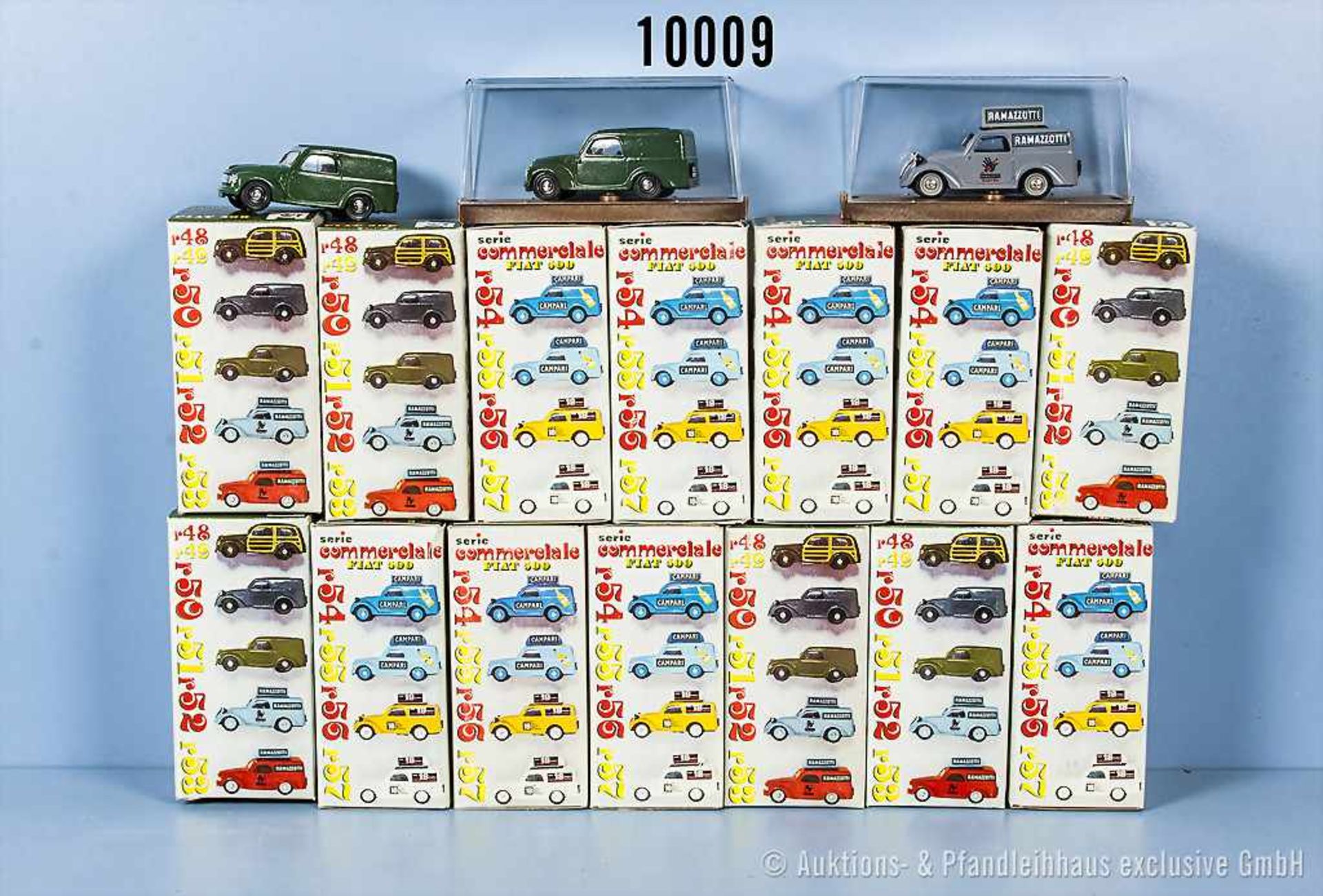 Konv. 13 Brumm Modellfahrzeuge Serie "Commerciale Fiat 500, Metallausf., M 1:43, sehr guter