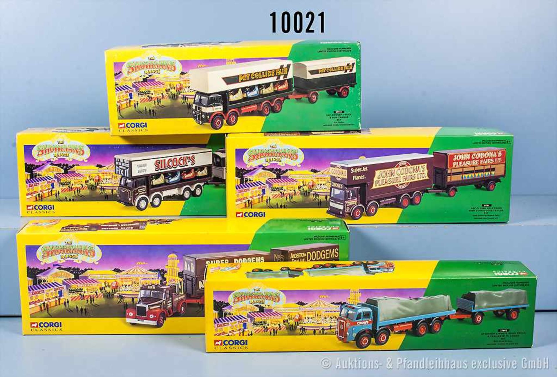 Konv. 5 Corgi Classics Set-Packungen, Nr. 09901, 15901, 21701, 24801 und 27602, neuwertiger