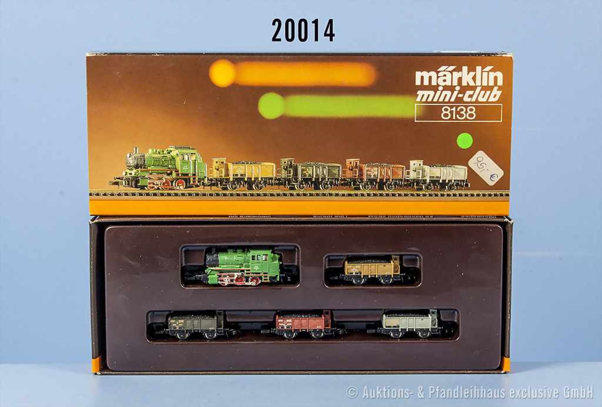 Märklin mini-club Spur Z 8138 Güterzug, dabei Tenderlok der E.B.V., BN 5, Aufschrift "Grube Anna",