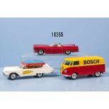 Konv. 3 Modellfahrzeuge, Corgi Toys Ford Thunderbird "Bermuda Taxi", Solido Ford Thunderbird und