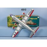 Linemar Toys Passagierflieger der American Airlines, lith. Blechausf. mit Batterieantrieb, L 45