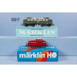 Konv. 2 Märklin H0 Lokomotiven, dabei 3040 E-Lok der DB, BN E40 210 und 3078 Industrie-Diesellok DHG