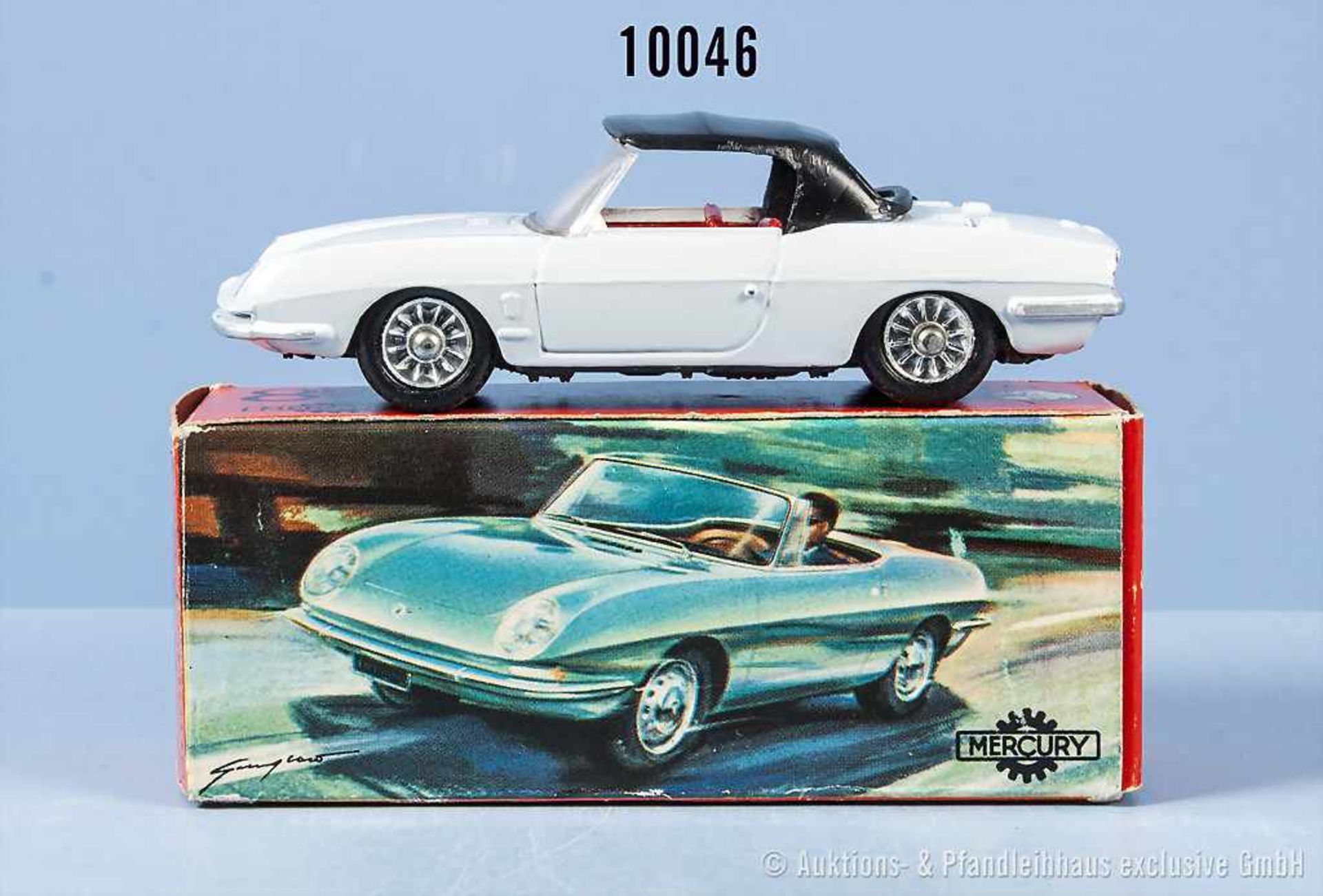 Mercury Fiat 850 Spider bertone, lack. Metallgußausf., M ca. 1:43, sehr guter bis neuwertiger