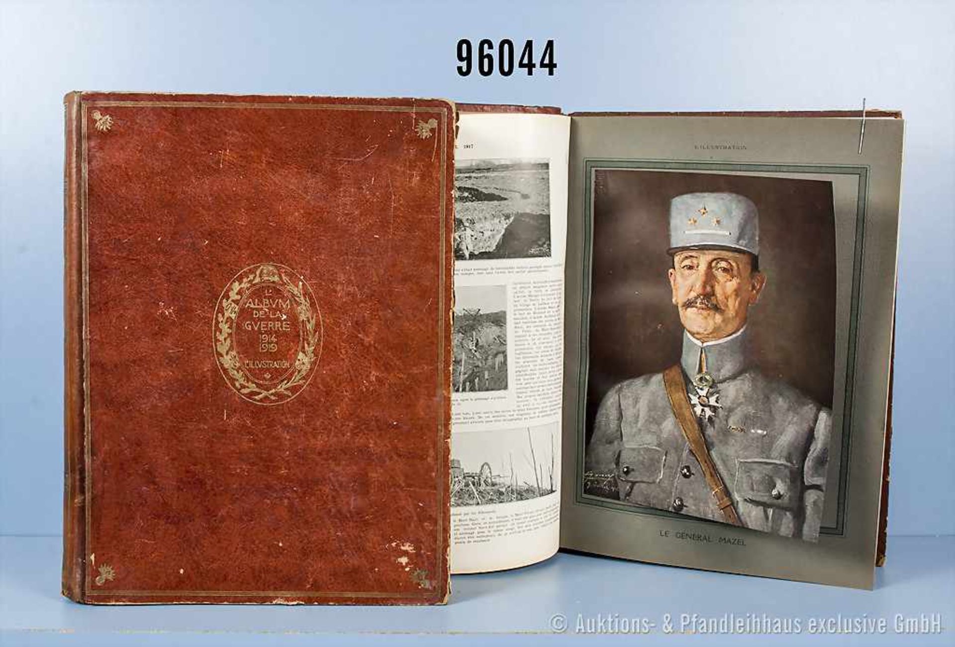 2 großformatige Bände, Halblederausf., "Album de la Guerre 1914-1919 L'Ilustration" Bd. 1 und 2,