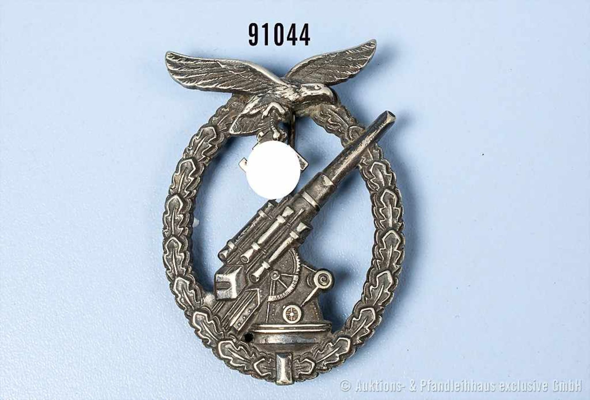 Flakkampfabzeichen der Luftwaffe, Buntmetallausf., Hersteller "Brehmer Markneukirchen", guter