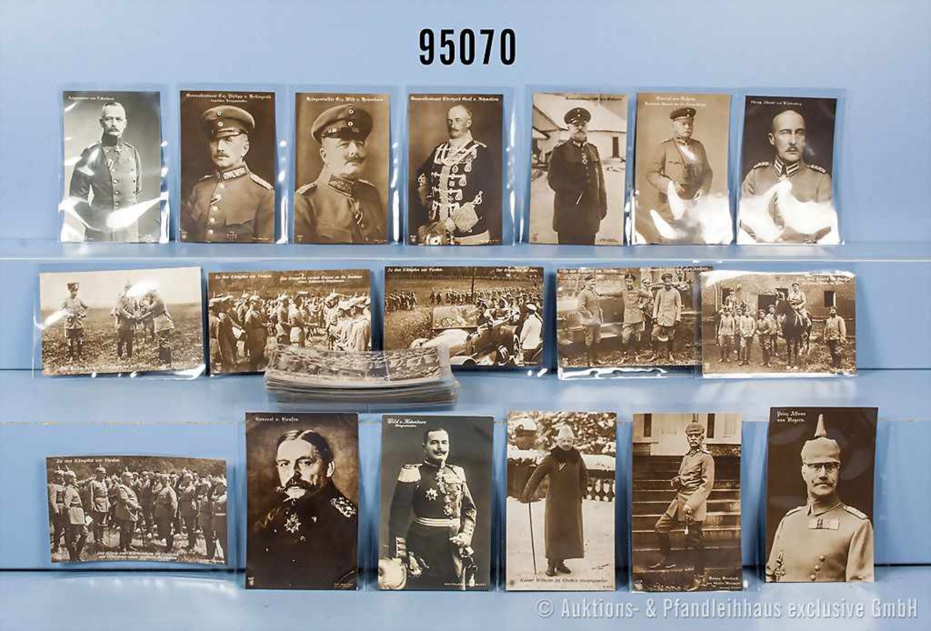 Konv. 60 Postkarten, überwiegend verschiedene Heerführer 1. WK, guter Zustand