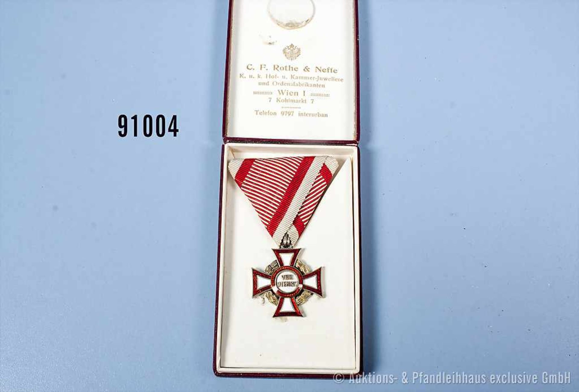 Österreich Militärverdienstkreuz 3. Klasse mit Kriegsdekoration, in dazugehöriger