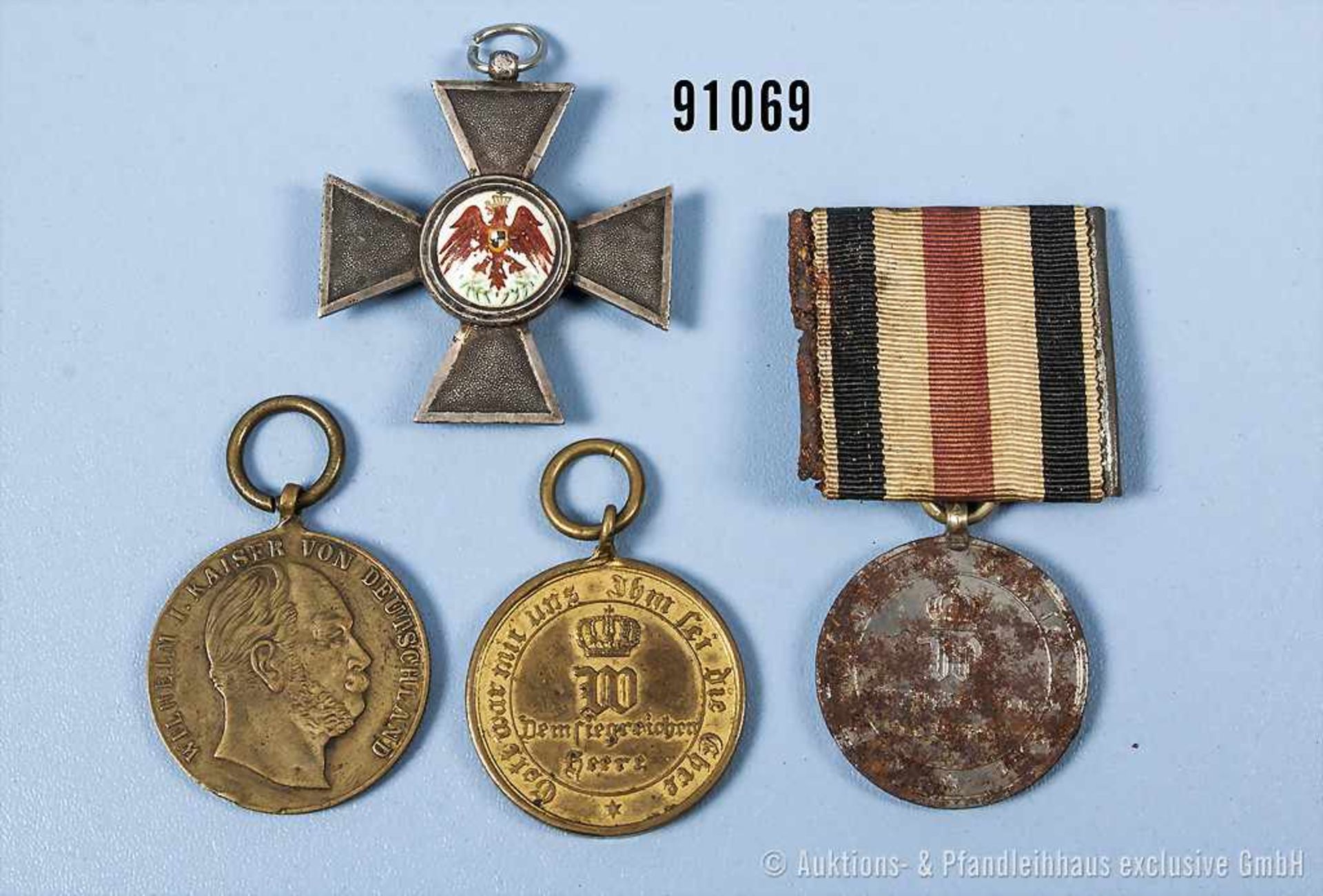 Konv. Preußen Roter Adlerorden 4. Klasse, KDM 1870 aus Stahl, korrodiert, an der Einzelspange und