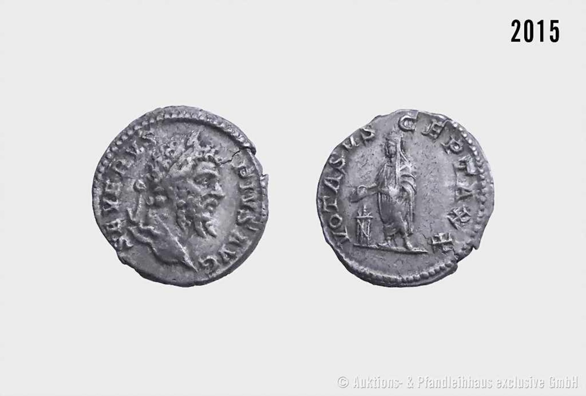 Römische Kaiserzeit, Septimius Severus (193-211), Denar, ca. 202-210, Rom. Vs. SEVERVS - PIVS AVG,