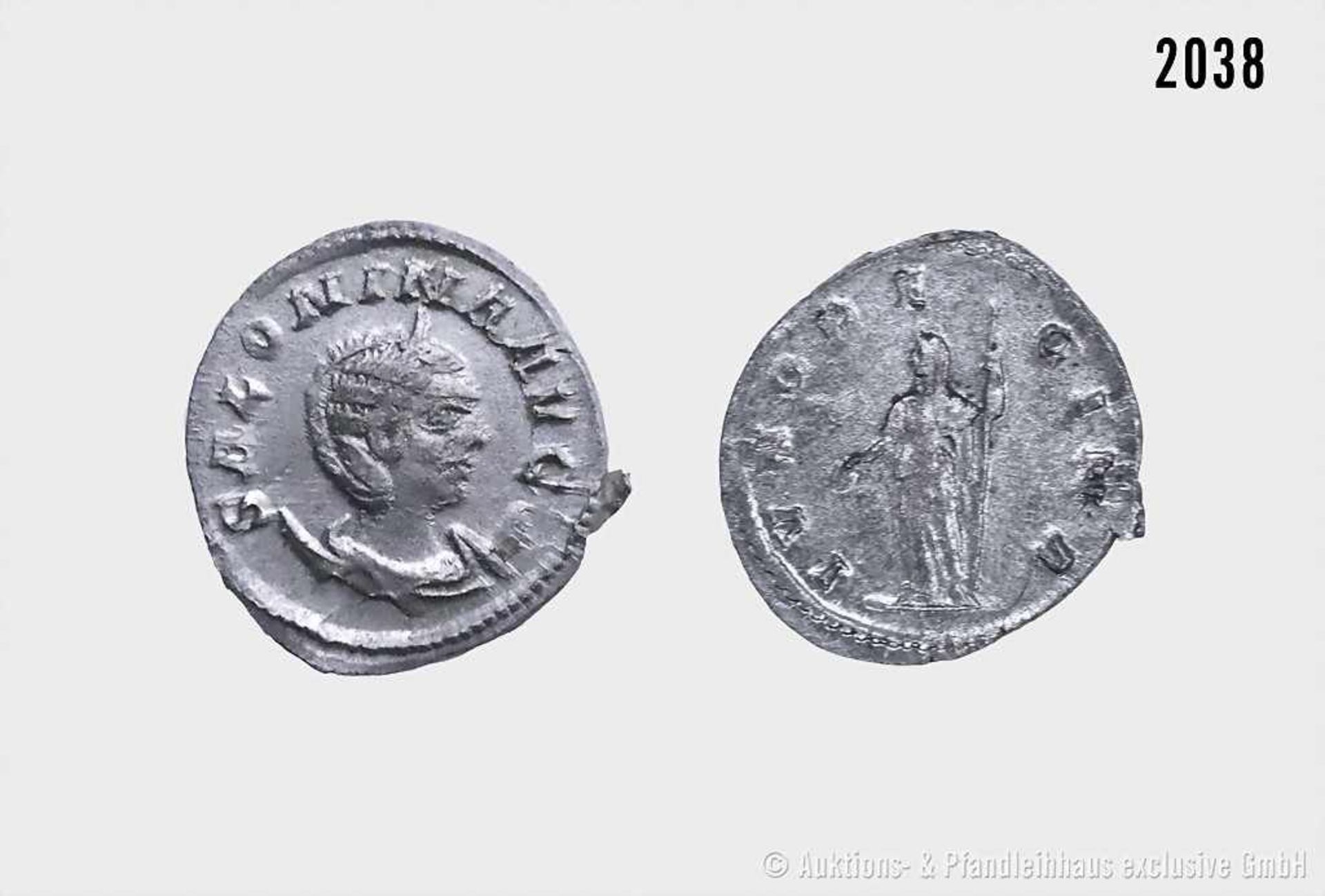 Römische Kaiserzeit, Salonina, Gattin des Gallienus, Antoninian, 257/258, Rom. Vs. SALONINA AVG,