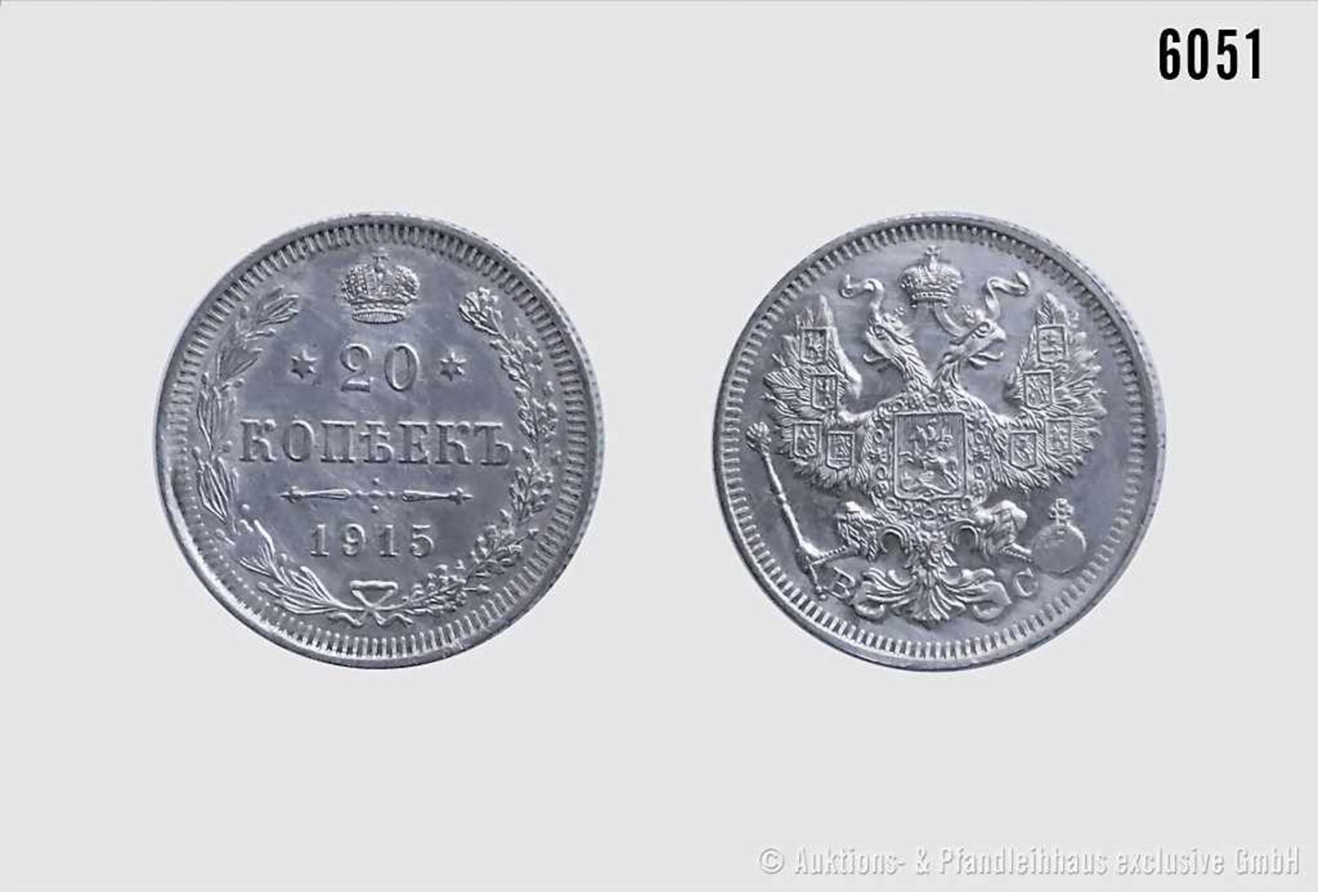 Russland, Zar Nikolaus II. (1894-1917), 15 Kopeken 1915, St. Petersburg. 3,56 g; 22 mm. Bitkin