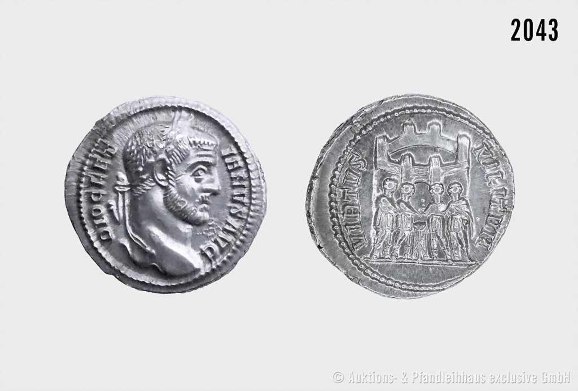 Römische Kaiserzeit, Diocletian (284-305), Argenteus, 294, Rom. Vs. DIOCLET-IANVS AVG, Porträtkopf