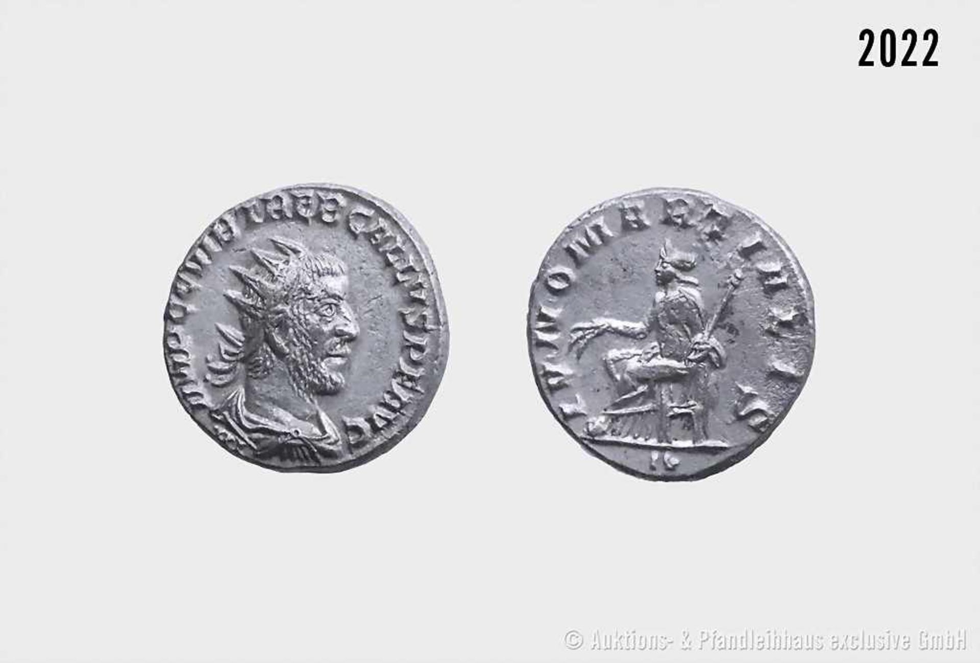 Römische Kaiserzeit, Trebonianus Gallus (251-253), Antoninian, Antiochia. Vs. IMP C C VIB TREB