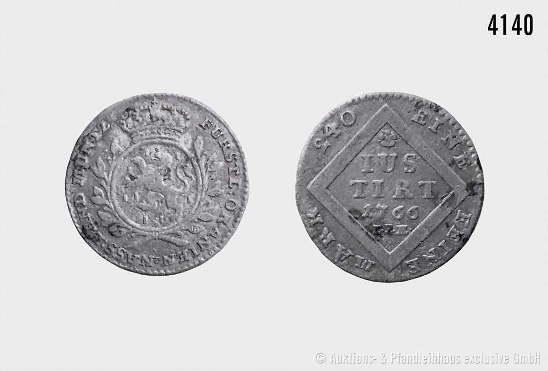 Nassau Oranien, 5 Kreuzer 1766 IIE. 1,90 g; 21 mm. Isenbeck 297/8; Schön 4. Sehr schön.- - -19.