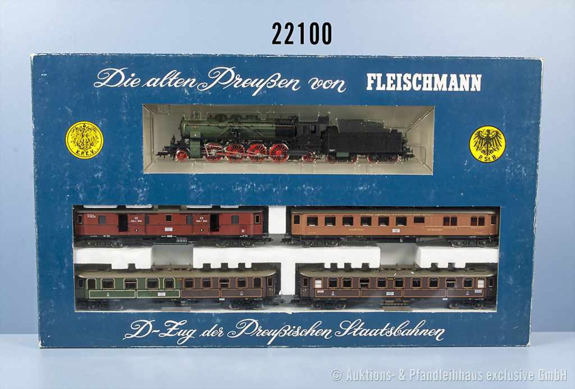 Fleischmann H0 4885 D-Zug-Packung der Preußischen Staatsbahn, dabei Schlepptenderlok, BN 2810,