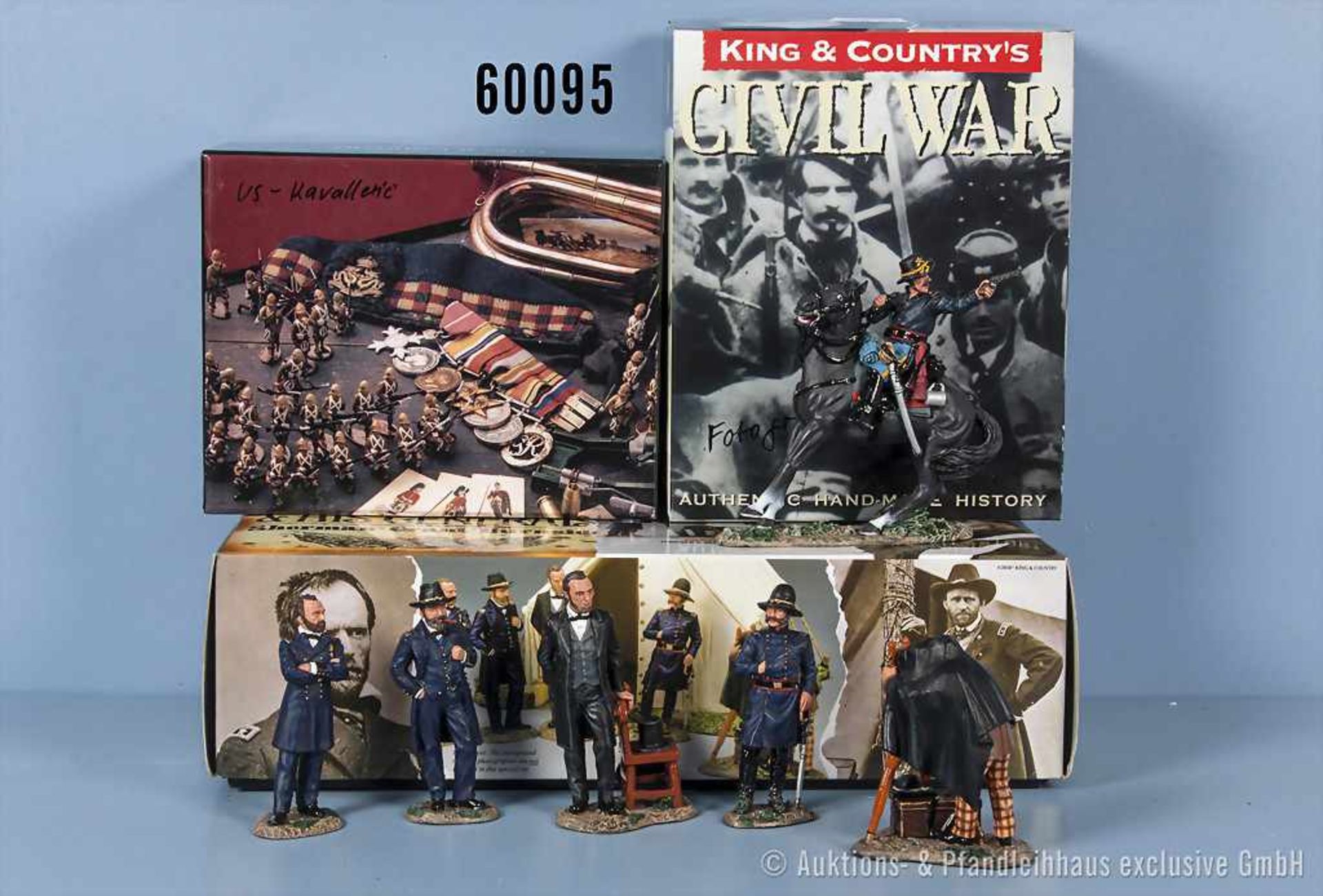 Konv. 6 King & Country Figuren US-Bürgerkrieg, dabei Set "Lincoln and his Generals" mit 4 Figuren,