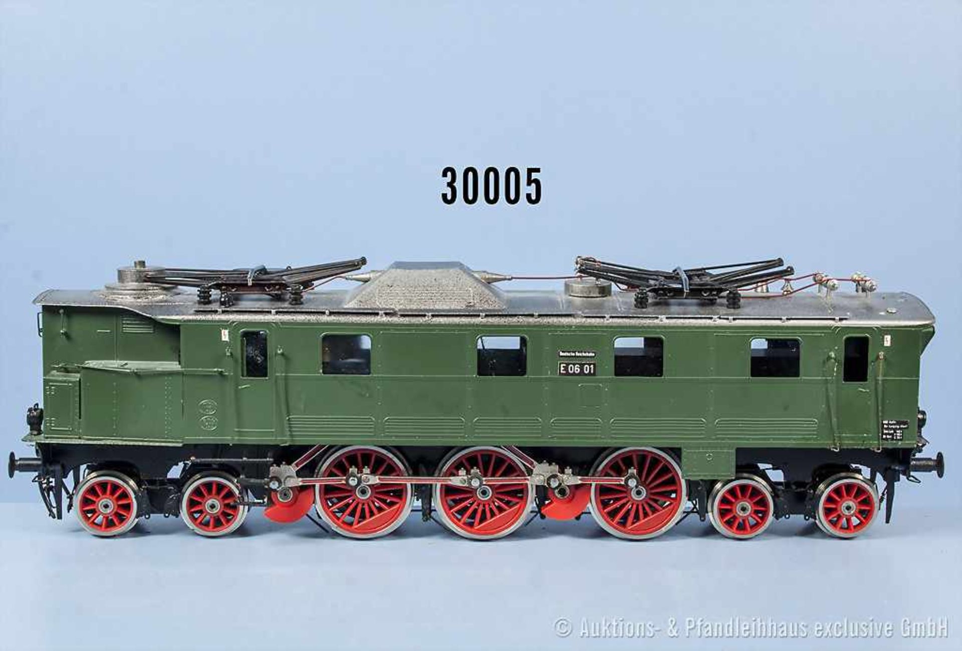 Spur 0 E-Lok der DRG, BN E06 01, Messing-/Kupfer-Handarbeitsmodell, n. A. d. E. mit Joos