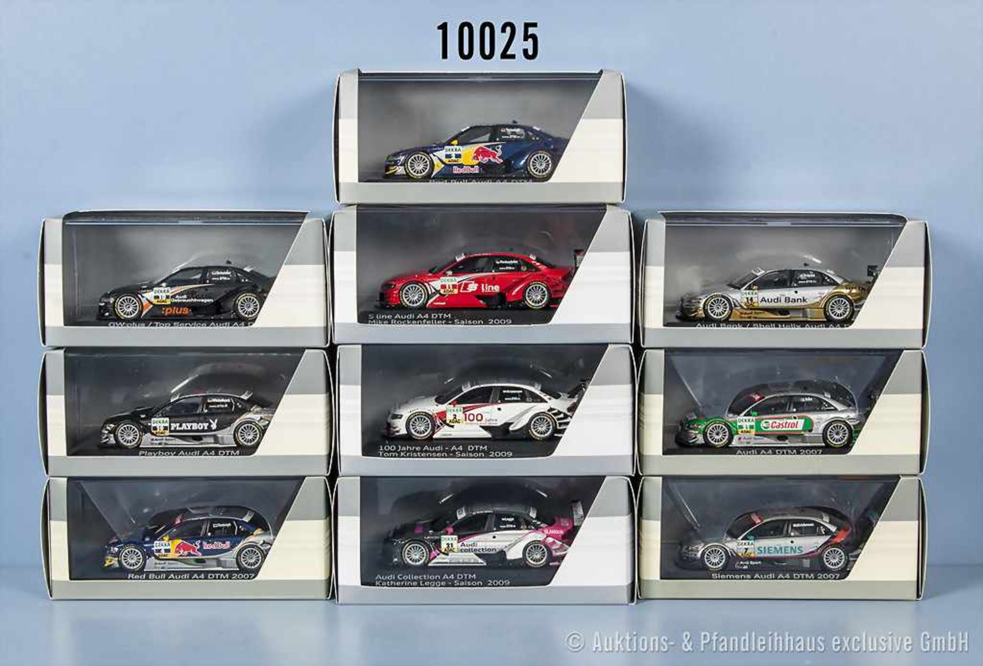 Konv. 10 Minichamps Audi Collection Modellfahrzeuge, Sport- und Rallyeausf., M 1:43, lack.