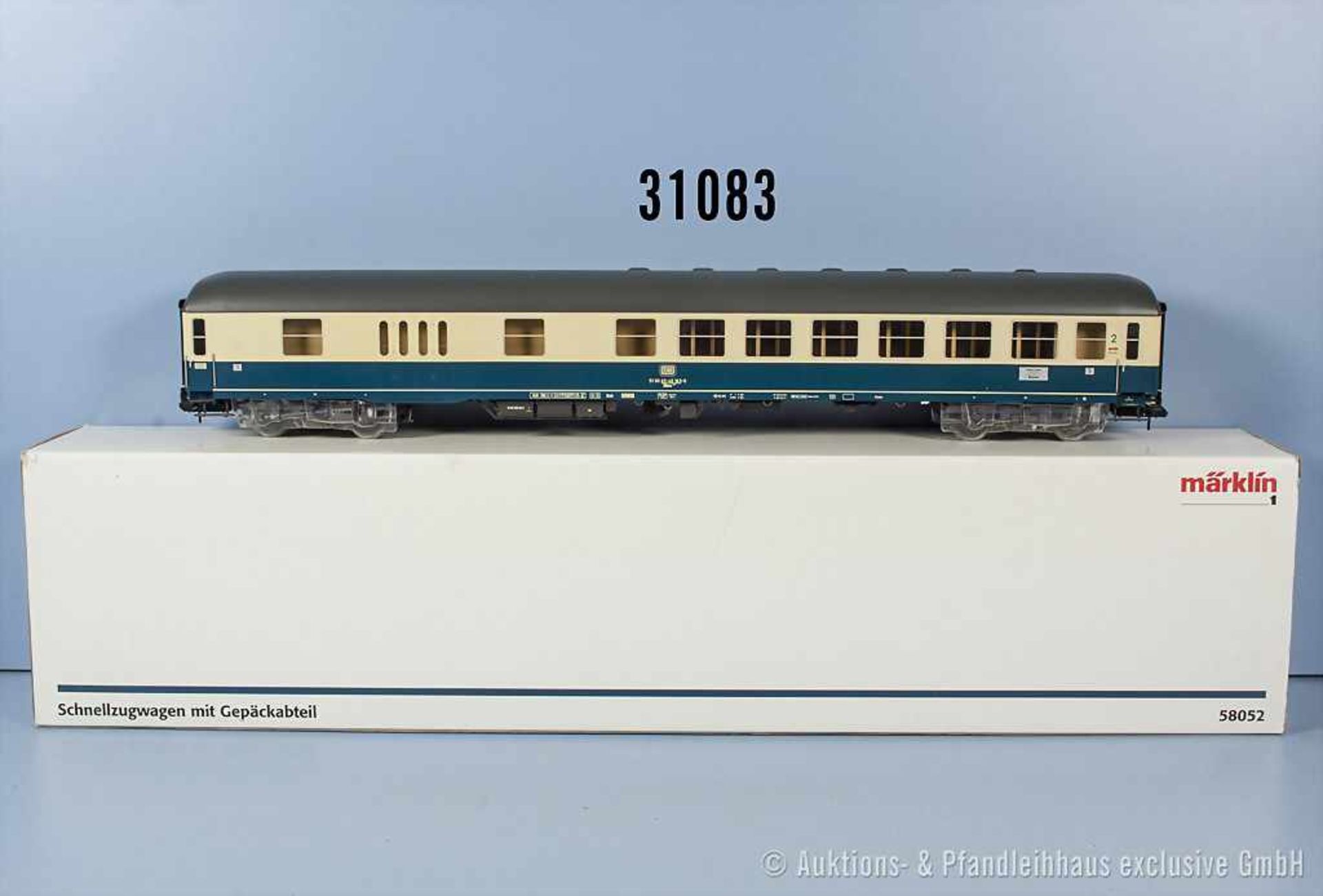 Märklin "die neue 1" 58052 D-Zug-Personenwagen mit Gepäckabteil, Zustand 2, in OVP, verschmutzt,