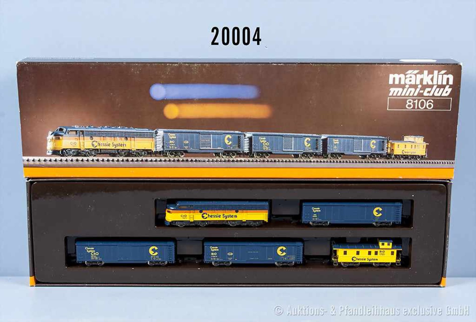 Märklin mini-club Spur Z 8106 US-Güterzug, dabei Diesellok der "Chessie System", BN 7071, 3