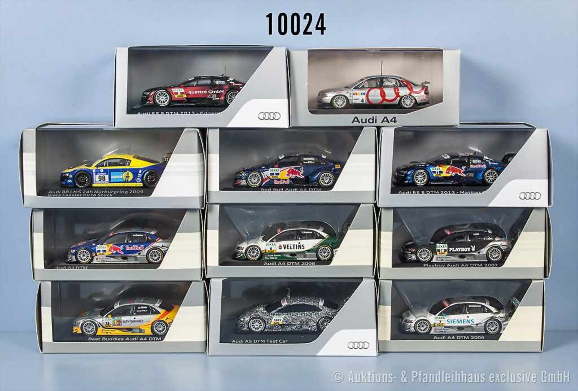 Konv. 11 Minichamps Audi Collection Modellfahrzeuge, Sport- und Rallyeausf., M 1:43, lack.