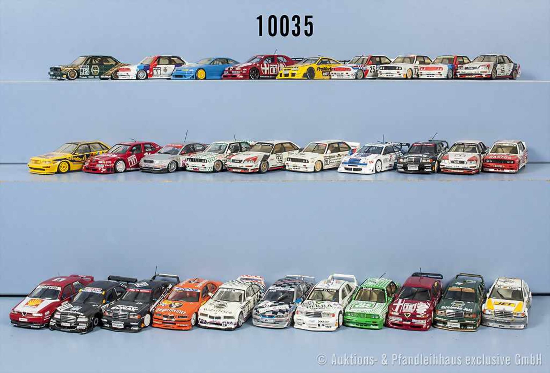 Konv. 30 Minichamps Modellfahrzeuge, Sport- und Rennwagen, teilweise versch. Werbeaufschriften, M