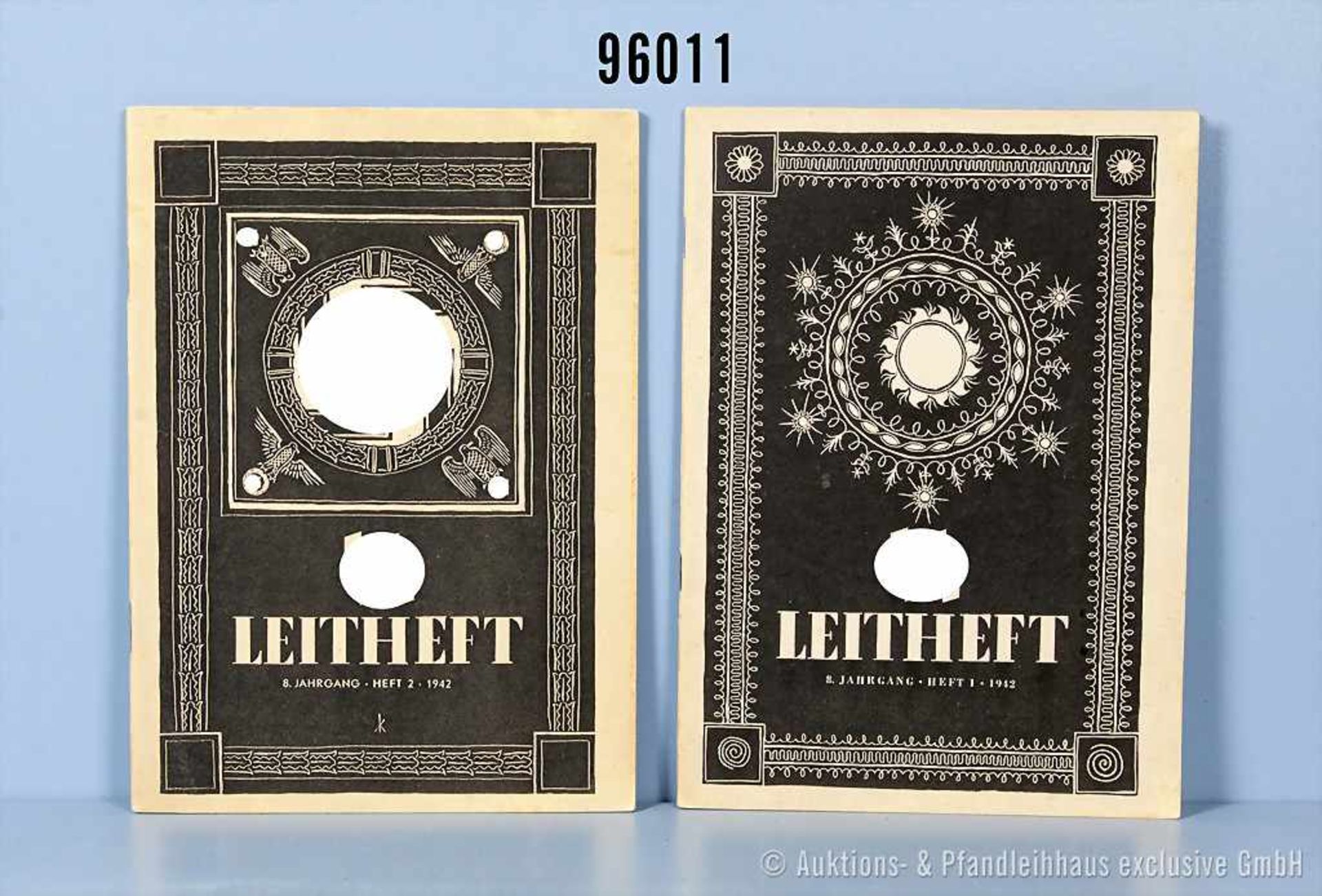 Konv. 2 SS-Leithefte, Heft 1 und Heft 2 1942, guter Zustand mit Altersspuren- - -19.00 % buyer's