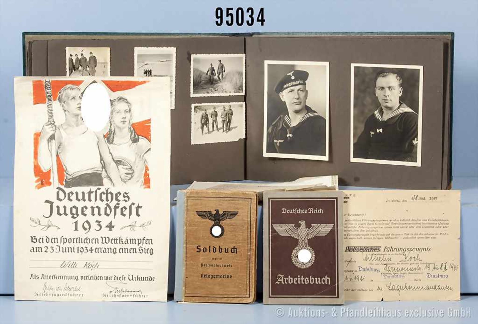 Foto- und Dokumentennachlass eine Obergefreiten in der Marine-Flak-Abteilung 234, Sylt, Soldbuch,